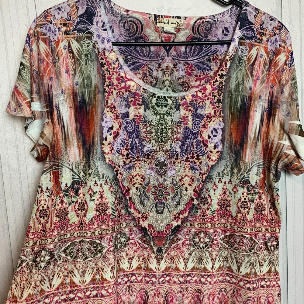 World Unity Colorful Studded Blouse - Picture 3 of 10